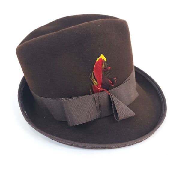 Wool Astre Fedora Vintage Women's Dress Hat With Feather 100% Wool - Picture 1 of 10